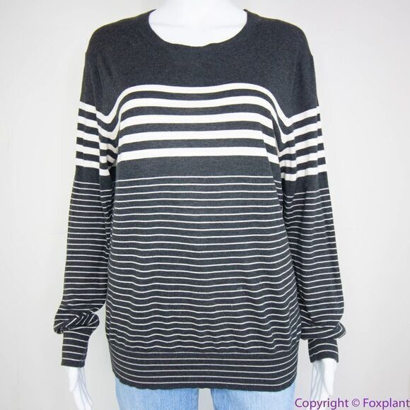Vince 100% cotton grey stripe crewneck sweater, size Small - Picture 12 of 15